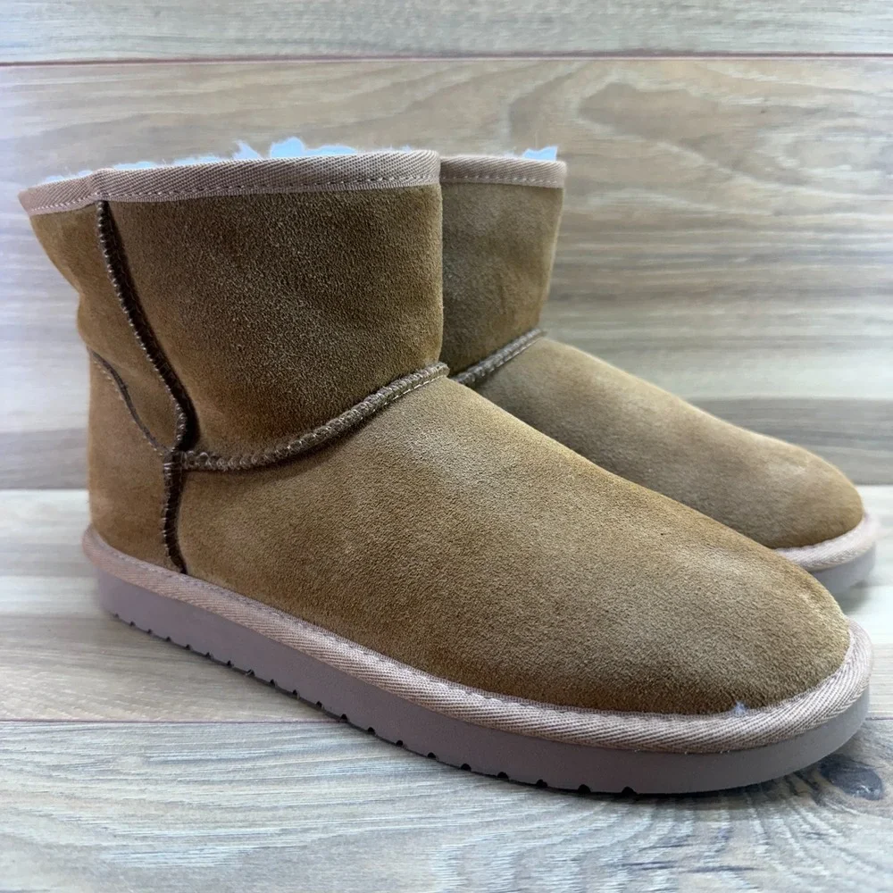 UGG Koolaburra Classic Mini Boots Big Girls Youth 5 Zip Chestnut Faux Sherpa